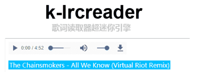 歌词读取插件klrcreader