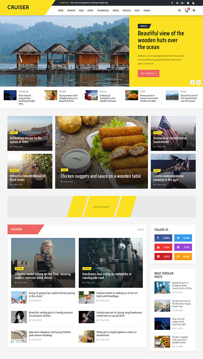 时尚资讯博客网站HTML5模板