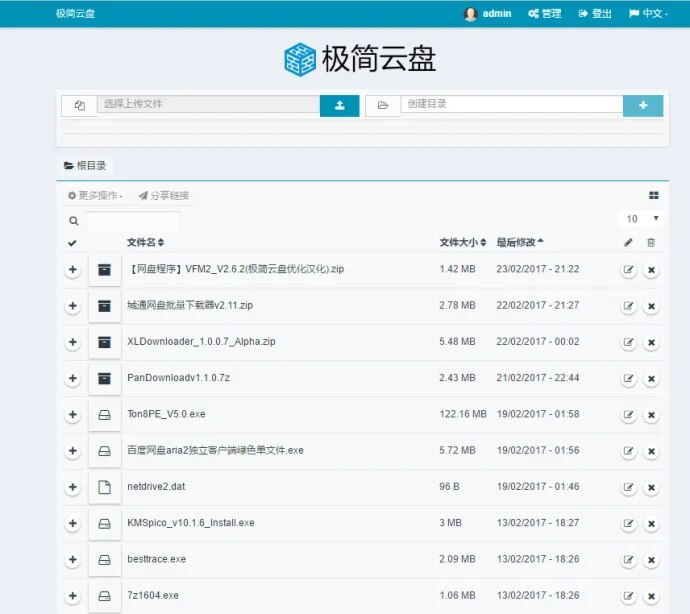 极简云盘轻量级文件管理与共享系统php源码